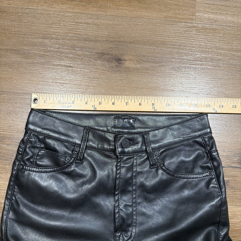 MOTHER The Insider Ankle Wax On Wax Off Woman's Size 25 Faux Vegan Leather Black - Picture 10 of 16